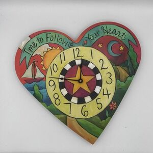 Sincerely,‎ Sticks - "Loving Time" Heart Shaped Wooden Clock - CLK020S-1